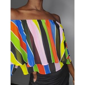 Forever 21 Multicolor Striped Crop Top